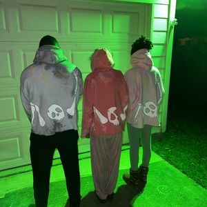 Hand painted hoodies , unisex , cut to fit like a comfortable large